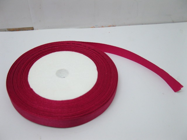 10Rolls X 25Yards Fuschia Satin Ribbon 9mm